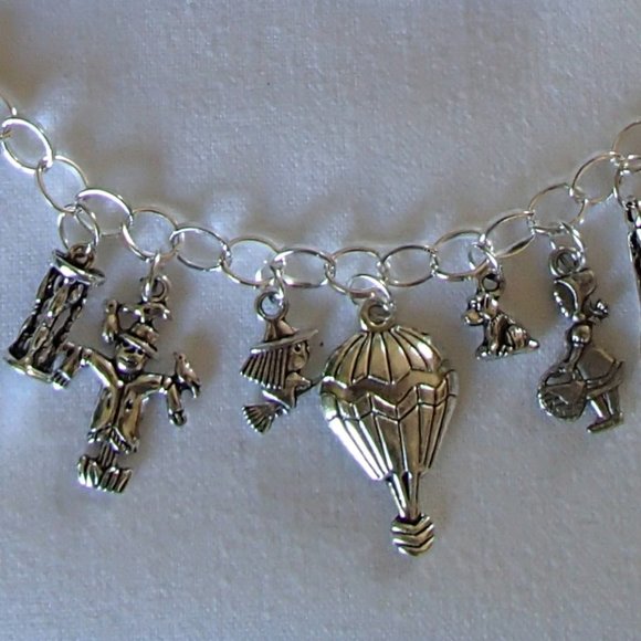 Wizard of Oz Theme Charm Bracelet SP Handcrafted + Free Organza Roses Gift Bag - Picture 4 of 16